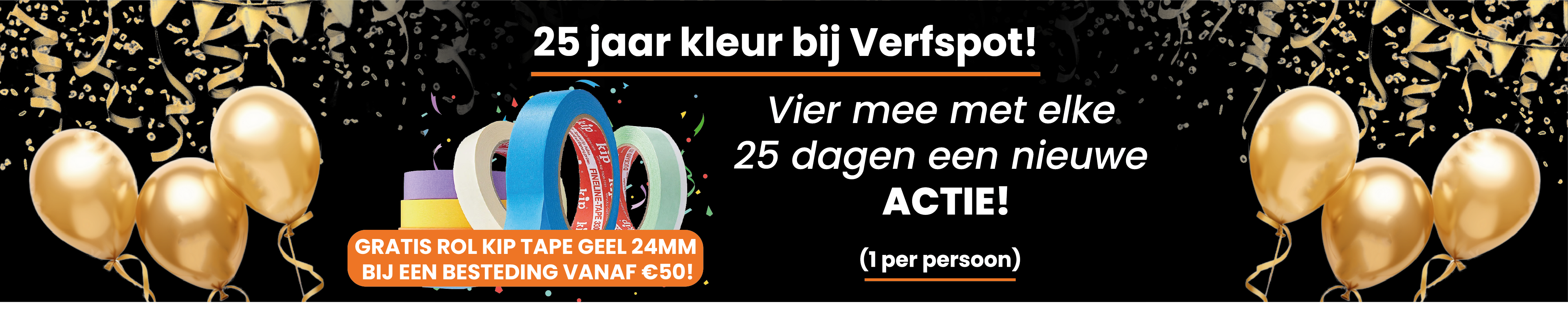 GRATIS KIP TAPE GEEL 24MM BIJ EEN BESTEDING VANAF €50